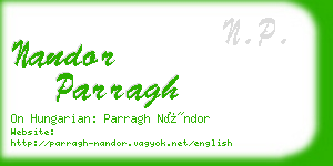 nandor parragh business card